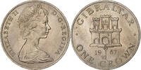 Gibraltar Crown Elizabeth II, Copper-nickel, KM:4 -