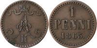 Finland Penni Alexander II, Copper, KM:1.1 -