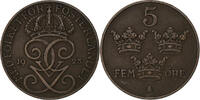 Sweden 5 Öre Gustaf V, Bronze, KM:779.2 -