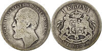 Sweden Krona Oscar II, Silver, KM:741 -