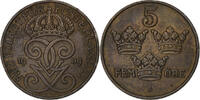 Sweden 5 Öre Gustaf V, Bronze, KM:779.1 -