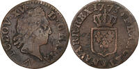 France Liard Louis XV, Liard à la vieille tête, Lille, Copper -
