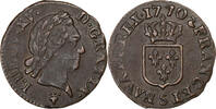 France Liard Louis XV, Liard à la vieille tête, Reims, Copper -