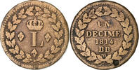 France Decime Louis XVIII, Strasbourg, Bronze, Gadoury:196a -