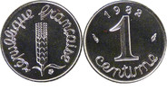 France Centime Coin, Épi, Stainless Steel, Gadoury:91 -
