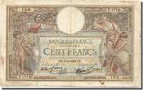 France 100 Francs Banknote, 100 F 1908-1939 ''Luc Olivier Merson'' -