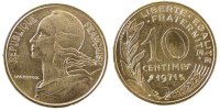 France 10 Centimes Coin, Marianne, Aluminum-Bronze -