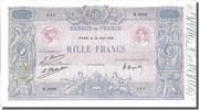 France 1000 Francs Banknote, 1 000 F 1889-1926 ''Bleu et Rose'' -
