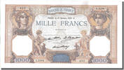 France 1000 Francs Banknote, 1 000 F 1927-1940 ''Cérès et Mercure'' -