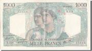 France 1000 Francs Banknote, 1 000 F 1945-1950 ''Minerve et Hercule'' -