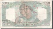 France 1000 Francs Banknote, 1 000 F 1945-1950 ''Minerve et Hercule'' -