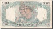 France 1000 Francs Banknote, 1 000 F 1945-1950 ''Minerve et Hercule'' -