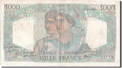 France 1000 Francs Banknote, 1 000 F 1945-1950 ''Minerve et Hercule'' -