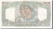 France 1000 Francs Banknote, 1 000 F 1945-1950 ''Minerve et Hercule'' -