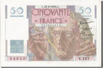 France 50 Francs Banknote, 50 F 1946-1951 ''Le Verrier'', 1950-08-24 -