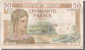 France 50 Francs Banknote, 50 F 1934-1940 ''Cérès'', 1940-01-11 -