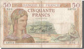 France 50 Francs Banknote, 50 F 1934-1940 ''Cérès'', 1937-08-26 -