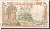 France 50 Francs Banknote, 50 F 1934-1940 ''Cérès'', 1937-01-28 -