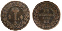 France Decime Coin, Louis XVIII, Strasbourg, Bronze -