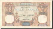 France 1000 Francs Banknote, 1 000 F 1927-1940 ''Cérès et Mercure'' -