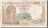France 50 Francs Banknote, 50 F 1934-1940 ''Cérès'', 1939-09-28 -