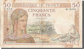 France 50 Francs Banknote, 50 F 1934-1940 ''Cérès'', 1939-11-09 -