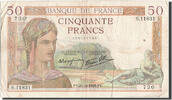 France 50 Francs Banknote, 50 F 1934-1940 ''Cérès'', 1939-12-21 -
