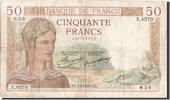 France 50 Francs Banknote, 50 F 1934-1940 ''Cérès'', 1936-05-07 -