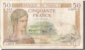 France 50 Francs Banknote, 50 F 1934-1940 ''Cérès'', 1938-10-27 -