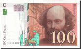 France 100 Francs Banknote, 100 F 1997-1998 ''Cézanne'' -