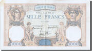 France 1000 Francs Banknote, 1 000 F 1927-1940 ''Cérès et Mercure'' -