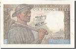 France 10 Francs Banknote, 10 F 1941-1949 ''Mineur'', 1943-01-14 -
