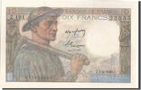 France 10 Francs Banknote, 10 F 1941-1949 ''Mineur'', 1949-04-07 -