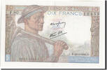 France 10 Francs Banknote, 10 F 1941-1949 ''Mineur'', 1944-01-20 -