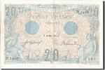 France 20 Francs Banknote, 20 F 1905-1913 ''Bleu'', 1912-03-28 -