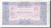 France 1000 Francs Banknote, 1 000 F 1889-1926 ''Bleu et Rose'' -