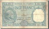 France 20 Francs Banknote, 20 F 1916-1919 ''Bayard'', 1916-08-02 -