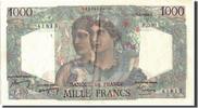 France 1000 Francs Banknote, 1 000 F 1945-1950 ''Minerve et Hercule'' -