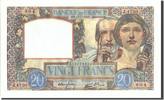 France 20 Francs Banknote, 20 F 1939-1942 ''Science et Travail'' -