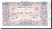 France 1000 Francs Banknote, 1 000 F 1889-1926 ''Bleu et Rose'' -