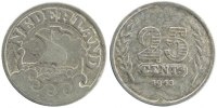 Netherlands 25 Cents Coin, Wilhelmina I, Zinc, KM:174 -