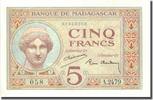 Madagascar 5 Francs Banknote, Undated (1937), KM:35 -