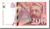 France 200 Francs Eiffel, 1996, Fayette:75.2, KM:159a -
