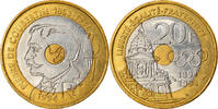 France 20 Francs Coin, Pierre de Coubertin, Tri-Metallic -