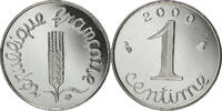 France Centime Coin, Épi, Paris, Proof / BE, Stainless -