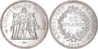 France 50 Francs Coin, Hercule, Paris, Silver, KM:941.1 -