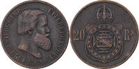 Brazil 20 Reis Pedro II, Bronze, KM:474 -