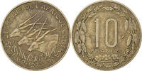 Central African States 10 Francs Paris, Aluminum-Bronze, KM:9 -