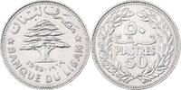 Lebanon 50 Piastres Nickel, KM:28.1 -
