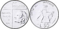 Vatican 50 Lire VATICAN CITY, John Paul II, Rome, Stainless Steel, KM:172 -